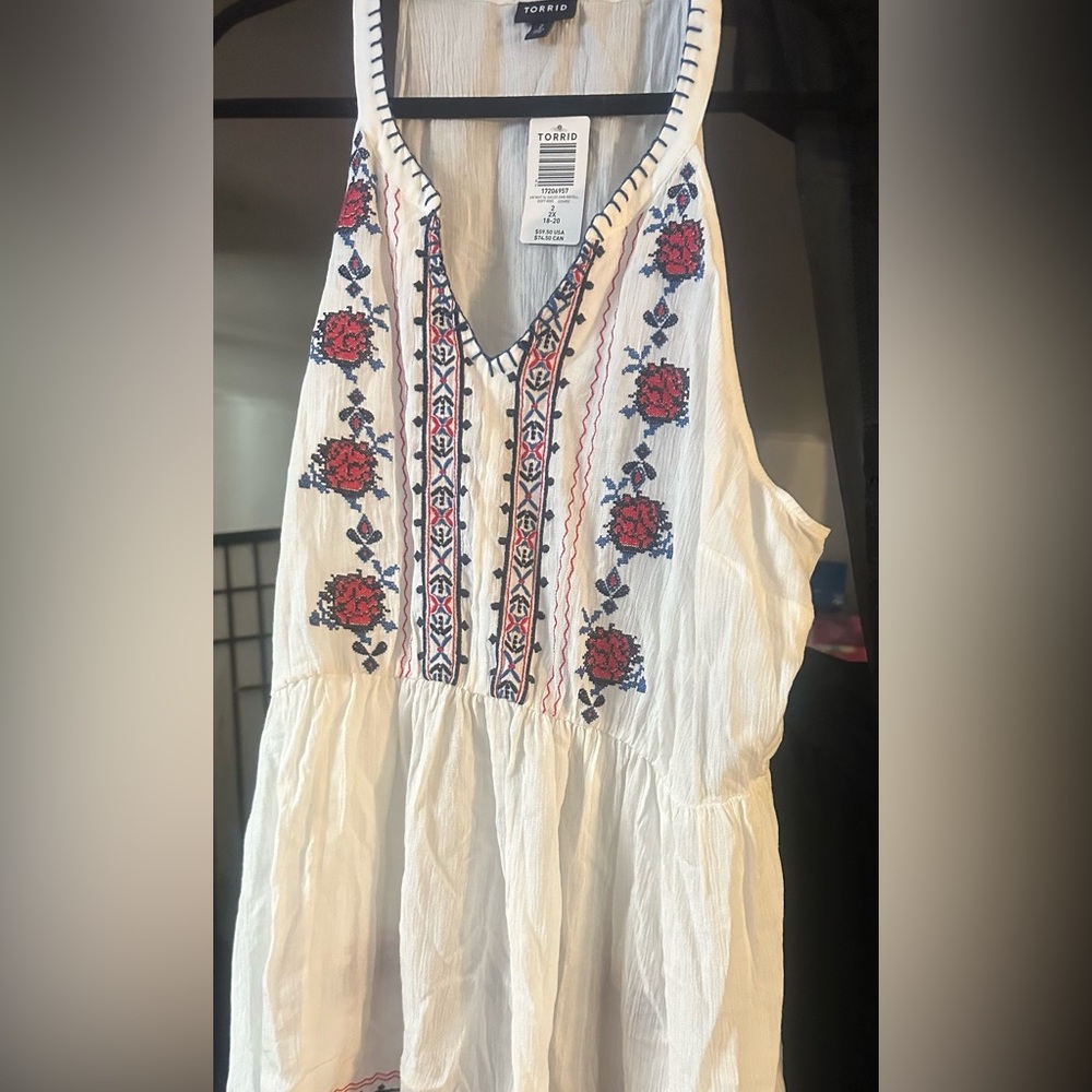 Torrid White Gauze Babydoll